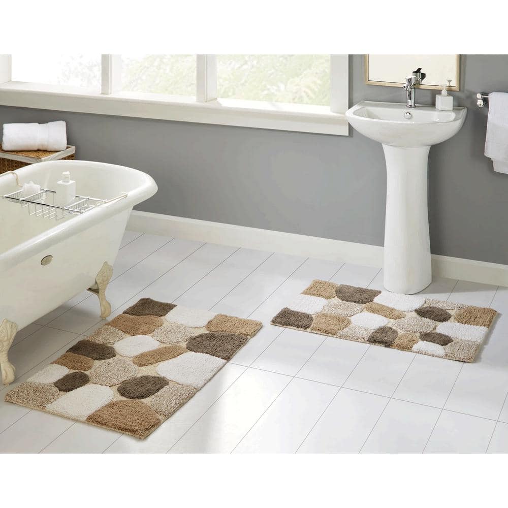Pebbles Safari 24 in. x 40 in. Cotton 2-Piece Bath Rug Set