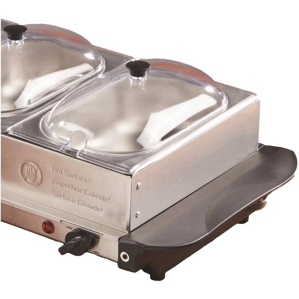 4.5 Qt. Silver Buffet Server with 3 Crocks