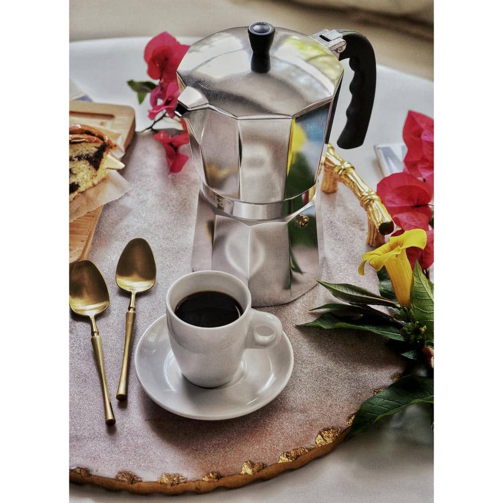 IMUSA 6-Cup Aluminum Coffee Maker with Pour Spout in Silver