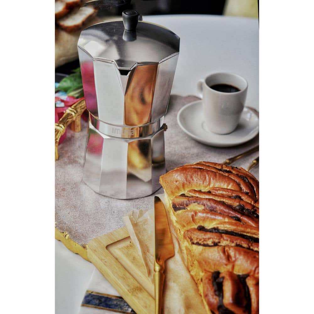 IMUSA 6-Cup Aluminum Coffee Maker with Pour Spout in Silver