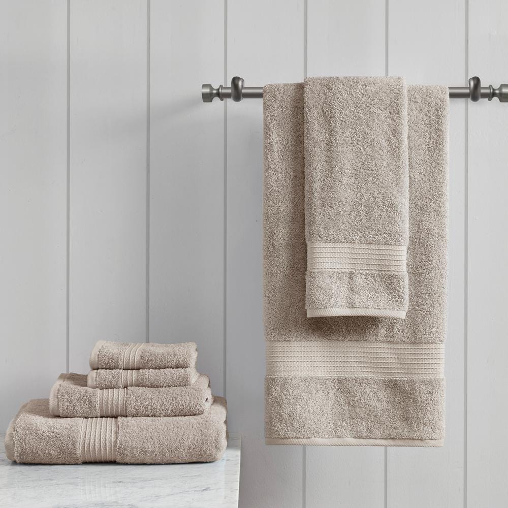 Organic 6-Piece Tan Cotton Bath Towel Set