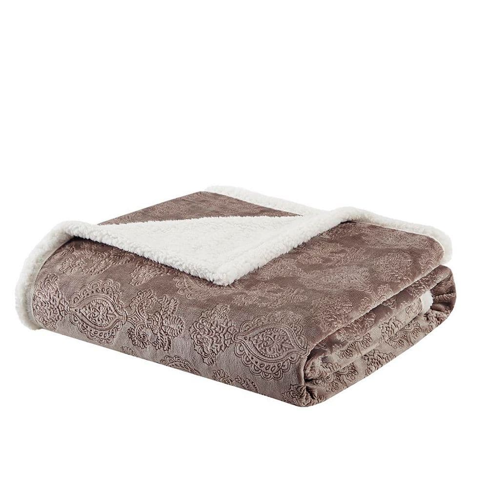 Celia Tan Polyester Oversized Textured Plush Throw Blanket