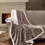 Celia Tan Polyester Oversized Textured Plush Throw Blanket