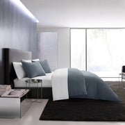 Waffle Pique 3-Piece Blue Solid Cotton King Duvet Cover Set