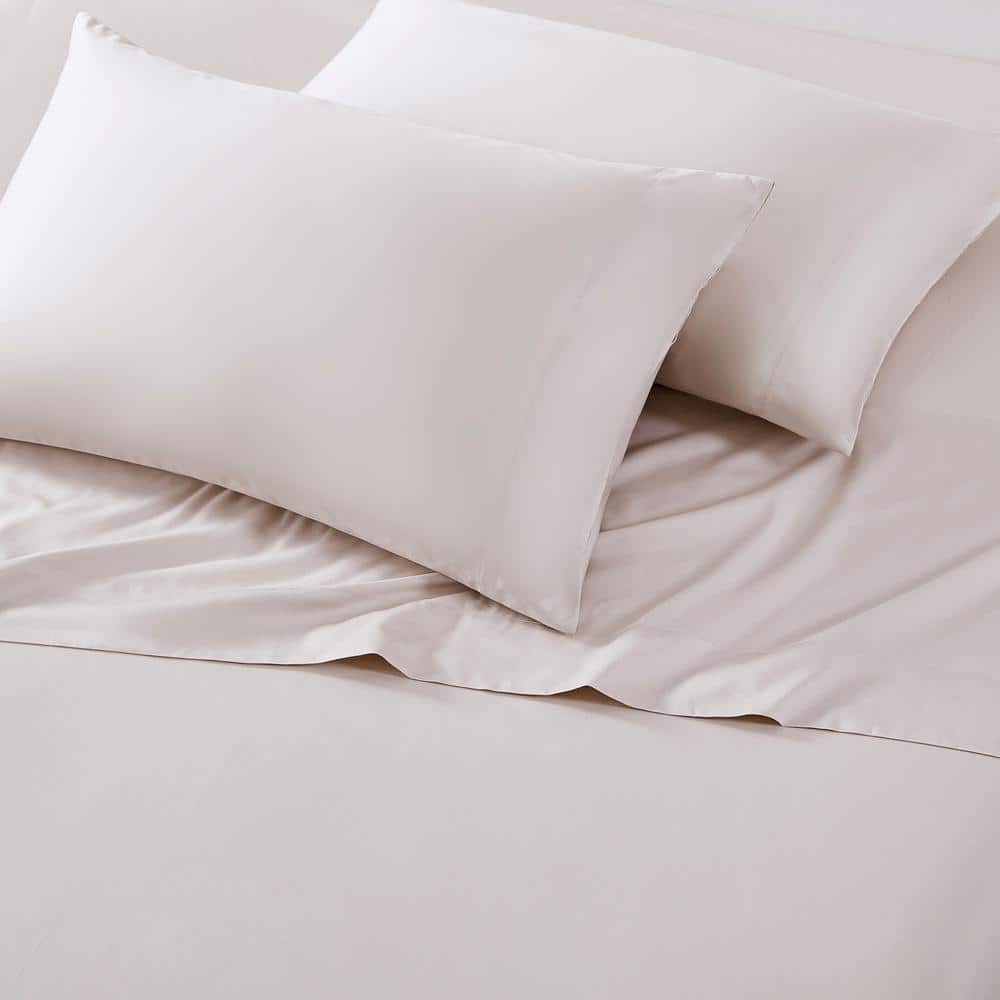 Solid 800-Thread Count 2-Piece Pink Sateen Cotton Blend Queen Pillowcase Pair