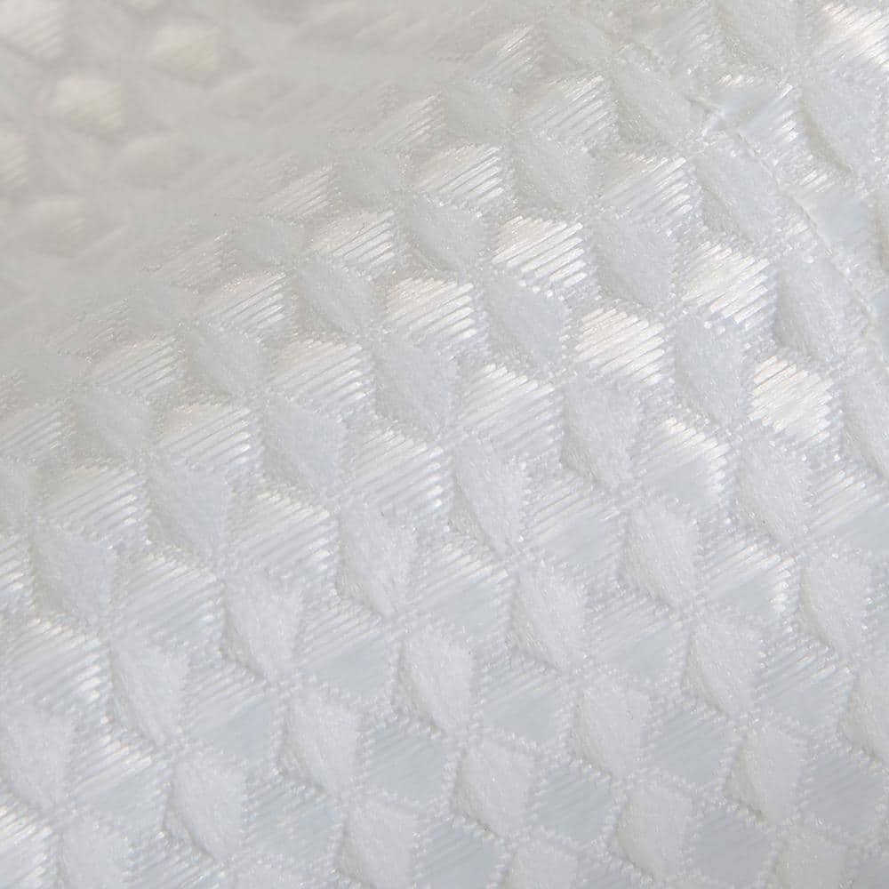 Elle Decor Jacquard Solid Weave White 70 in x 72 in Shower Curtain