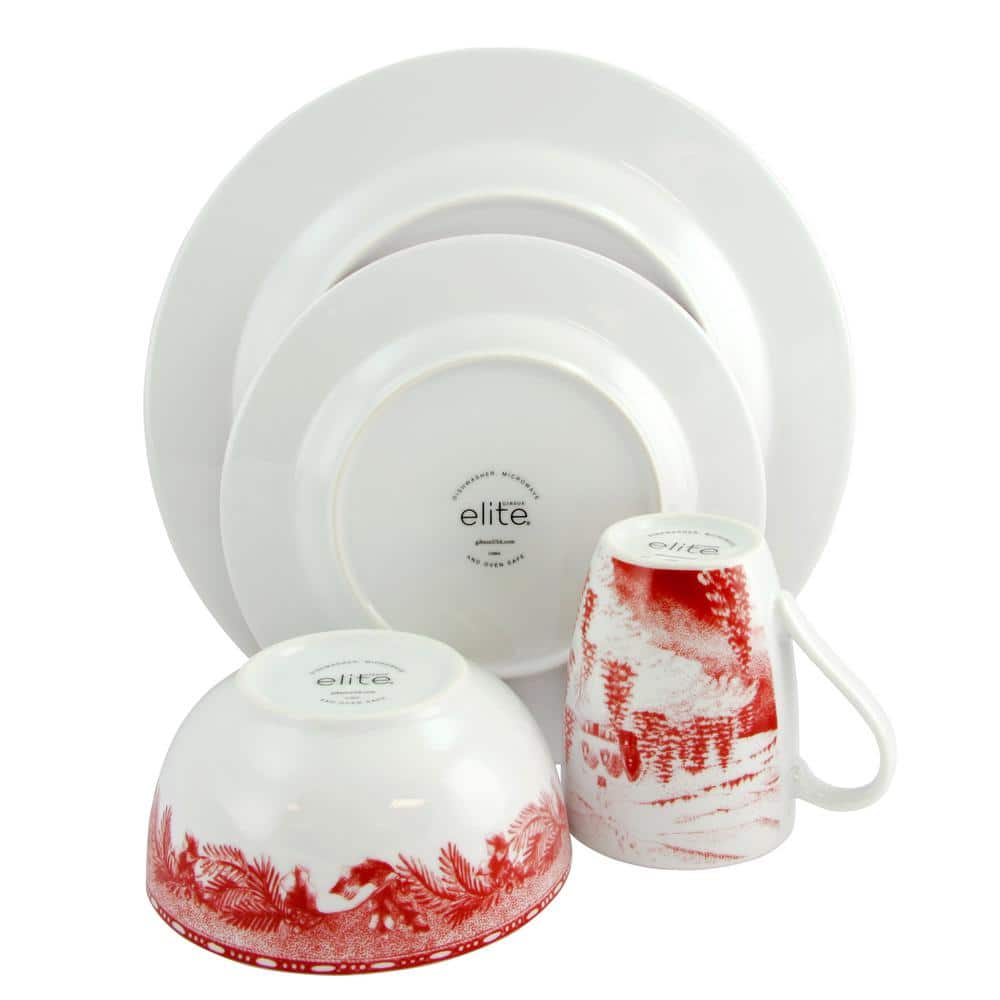 Ogalla 16-Piece Formal White Porcelain Dinnerware Set (Service for 4)