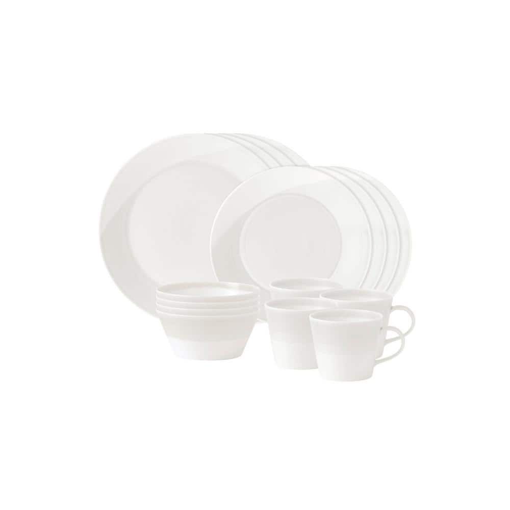 1815 16-Piece White Porcelain Dinnerware Set (Service for 4)