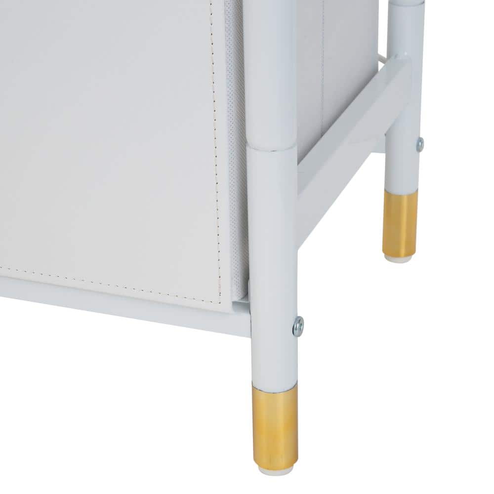 2-Drawer Luxury Nightstand in White