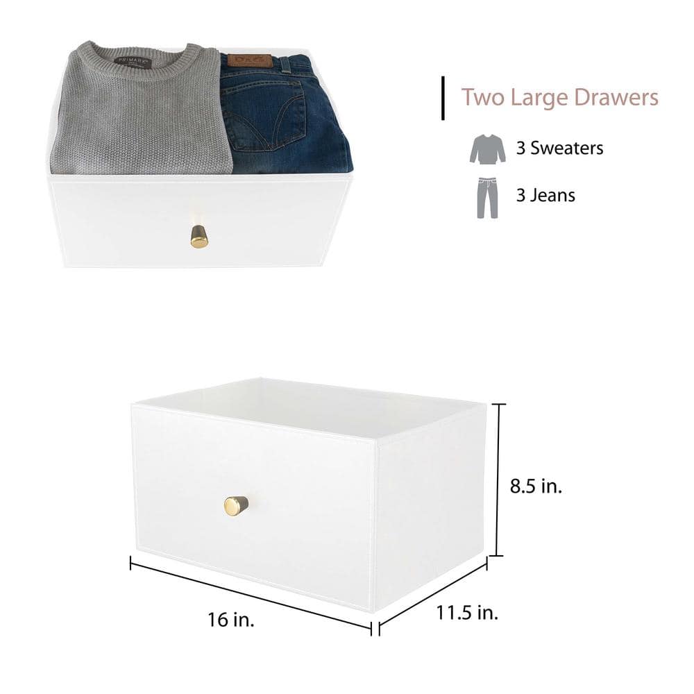 2-Drawer Luxury Nightstand in White