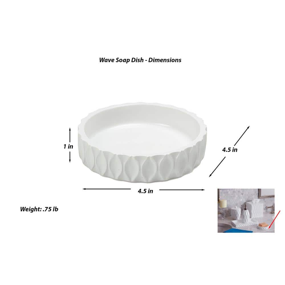 Roselli Trading Company 4.5 in.  Soap Dish in White
