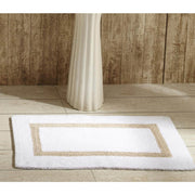 Hotel Collection White/Sand 21" x 34" 100% Cotton Bath Rug