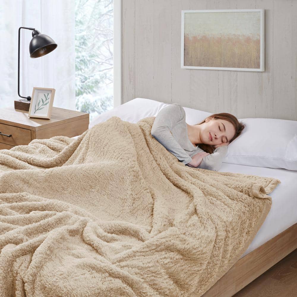 Burlington Tan King Polyester Berber Blanket