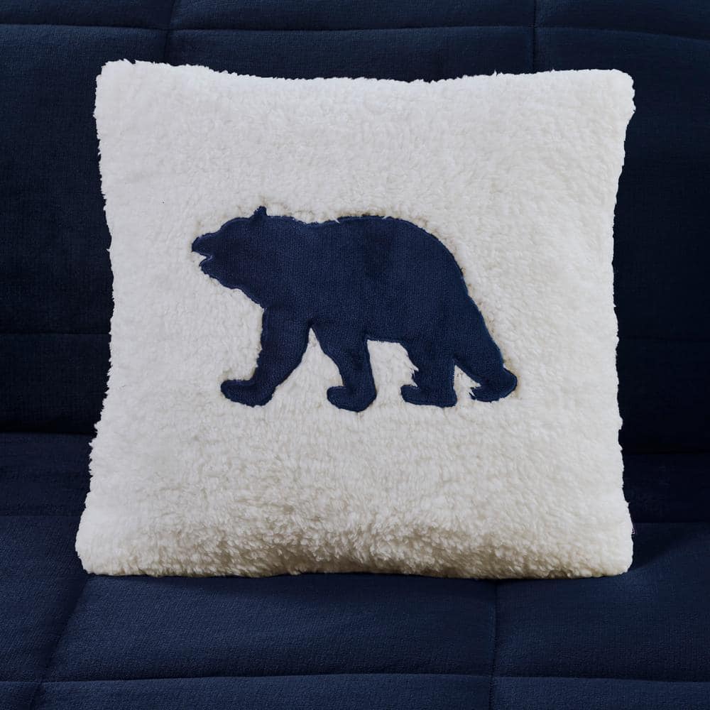 Alton Polyester Navy/Ivory Full/Queen Berber Comforter Set